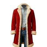 Men's Santa Coat with Faux Fur Trim - Red XL