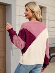 SunnyMelody Women’s Cozy Oversized Color Block Sweater