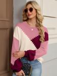 SunnyMelody Women’s Cozy Oversized Color Block Sweater