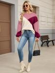 SunnyMelody Women’s Cozy Oversized Color Block Sweater