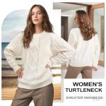 Beige Vintage Cable Knit Sweater for Women