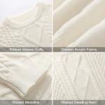 Beige Vintage Cable Knit Sweater for Women