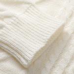 Beige Vintage Cable Knit Sweater for Women