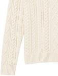 Men's 100% Cotton Crewneck Cable Sweater, Off-White