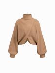 CIDER Women’s Cropped Turtleneck Sweater in Khaki