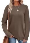 Trendy Brown Crochet Knit Sweater for Women