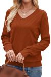 Trendy Women's V Neck Crochet Knit Sweater