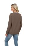 Trendy Brown Crochet Knit Sweater for Women