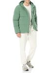 Men's Hooded Mid-Length Puffer Coat, Sage Green