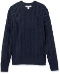 Men's Cotton Fisherman Cable Crewneck Sweater - Navy