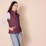 Lightweight Water-Resistant Burgundy Packable Puffer Vest