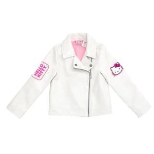Hello Kitty Metallic White Faux Leather Jacket