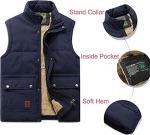 Men's Thick Fleece-Lined Puffer Vest - Blue