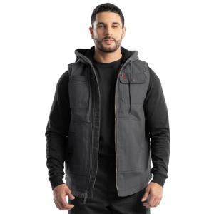 Wrangler Men's Hooded Sherpa Lined Vest, Asphalt