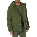 Men's Mid-Length Hooded Puffer Coat - Dark Olive