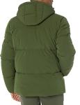 Men's Mid-Length Hooded Puffer Coat - Dark Olive