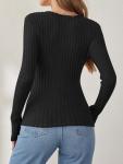 ANRABESS Women's V Neck Ribbed Knit Sweater Top