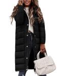 Womens Long Winter Puffer Coat with Hood