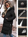 Womens Long Winter Puffer Coat with Hood