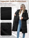 Womens Long Winter Puffer Coat with Hood