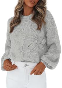 PRETTYGARDEN Women's Floral Knit Pullover Sweater