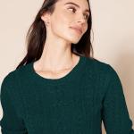 Women's Plus Size Cable Knit Crewneck Sweater