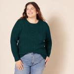 Women's Plus Size Cable Knit Crewneck Sweater