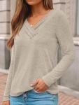 Womens V Neck Long Sleeve Lightweight Sweater
