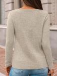 Womens V Neck Long Sleeve Lightweight Sweater