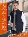 Flygo Men's Thick Fleece-Lined Puffer Vest