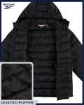 Reebok Men's Lightweight Quilted Puffer Jacket, Black
