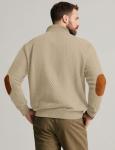 QOSOQ Men’s Casual Quarter Button Pullover Sweater