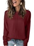 Cozy Burgundy Crewneck Sweater for Women