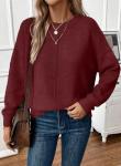 Cozy Burgundy Crewneck Sweater for Women