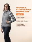 ORORO Women's Heated Fleece Vest with Collar - Grey
