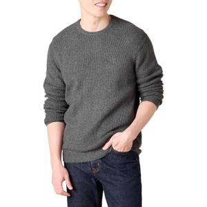 Men's Waffle Stitch Crewneck Sweater in Charcoal