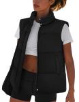 Zeagoo Women's Black Puffer Vest with Pockets
