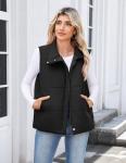 Zeagoo Women's Black Puffer Vest with Pockets