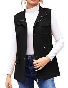 Beyove Women's Lightweight Utility Cargo Anorak Vest