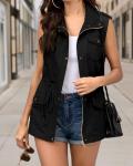 Beyove Women's Lightweight Utility Cargo Anorak Vest