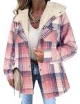 Zeagoo Women's Oversized Plaid Hooded Jacket