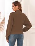 ZAFUL Women's Cropped Turtleneck Sweater in Deep Coffee
