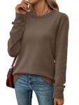 Chocolate Brown Puff Sleeve Sweater for Women