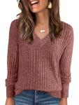 ANRABESS Women’s V Neck Long Sleeve Fall Tops
