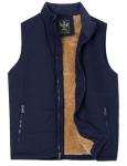 Flygo Men's Thick Fleece-Lined Puffer Vest – Blue