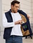 Flygo Men's Thick Fleece-Lined Puffer Vest – Blue