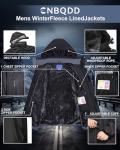 Men's Waterproof Winter Ski Jacket with Fleece Lining