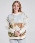 Vintage Landscape Knit Sweater Pullover for Casual Style
