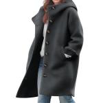 Wool Blend Hooded Winter Peacoat for Women