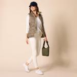 Women's Olive Cheetah Mid-Weight Puffer Vest